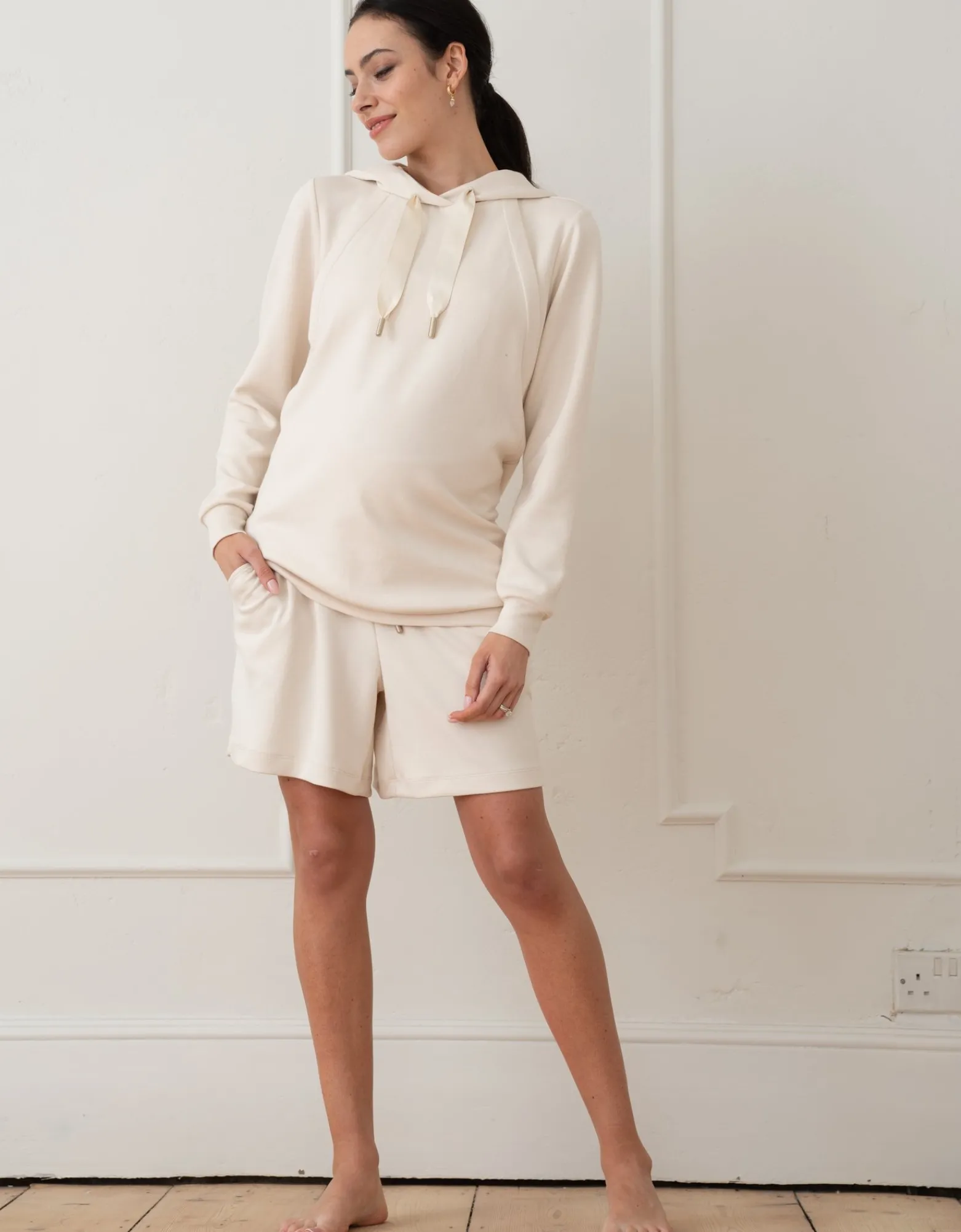 Outlet Amias | Jersey Over Bump Maternity Shorts Essentials | Loungewear