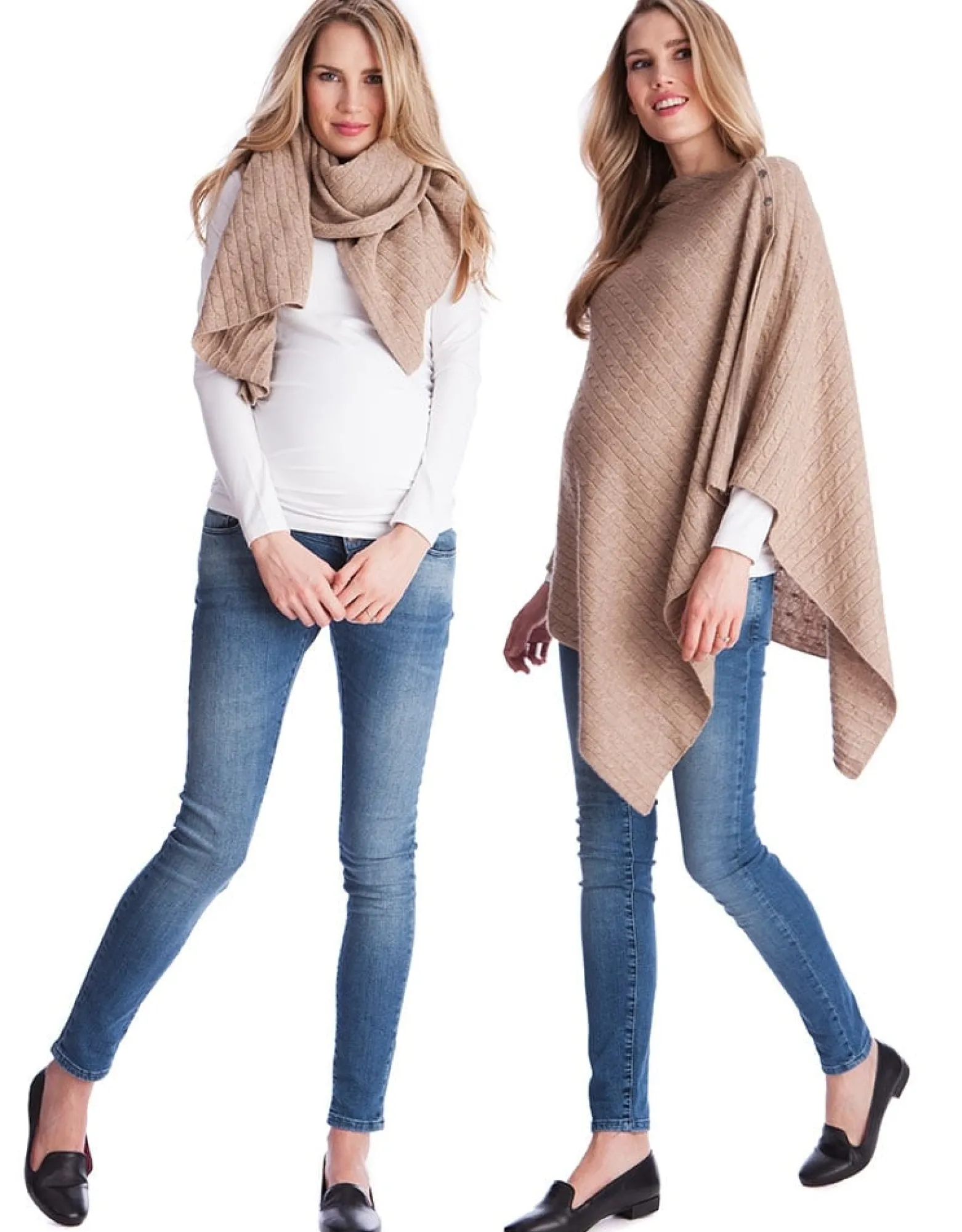 Online Caleb | Camel Cable Knit Nursing Cover Maternity Shawl Jumpers & Sweaters | Hoodies & Tops