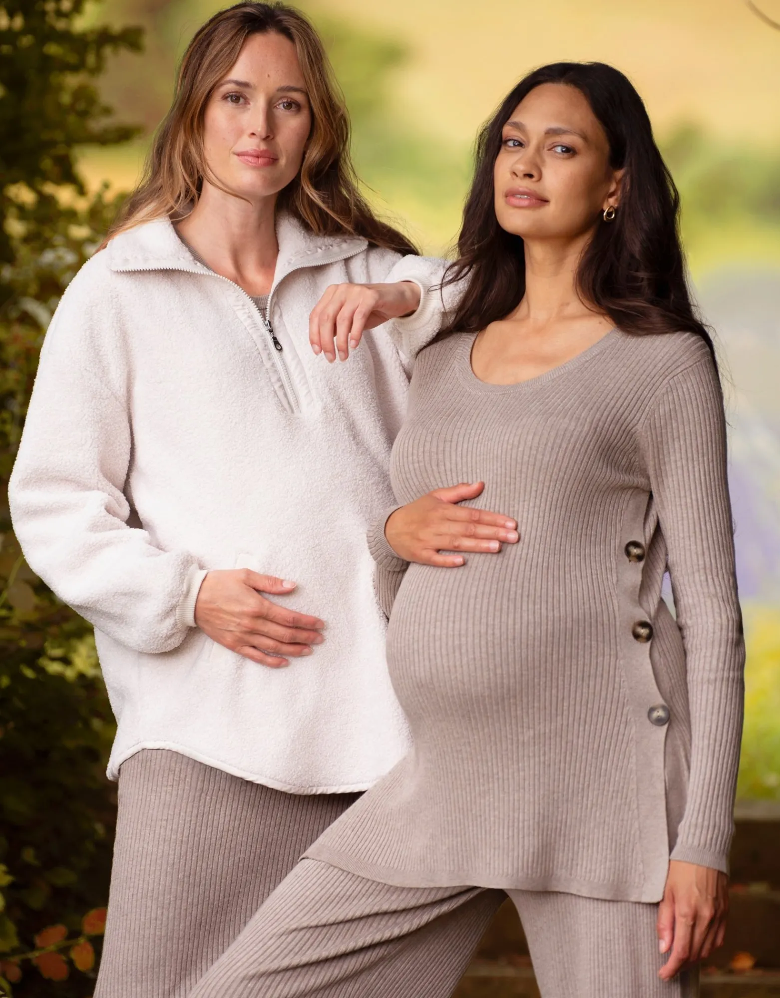 Flash Sale Carnelian | Rib Knit Maternity & Nursing Co-ord Top Tops | Hoodies & Tops