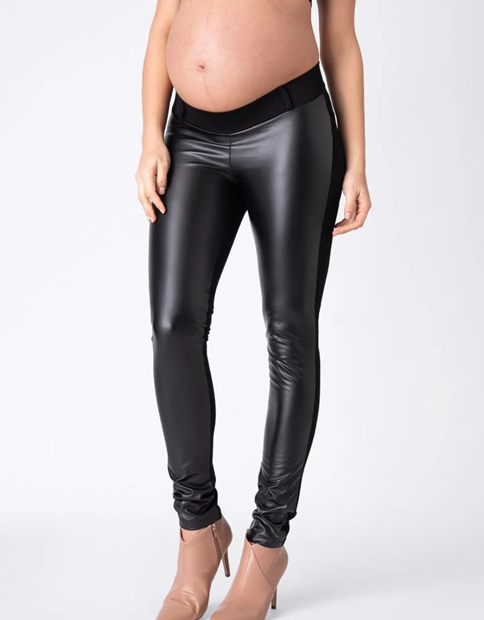 Hot Cici | Faux Leather Panel Maternity Leggings Trousers & Skirts