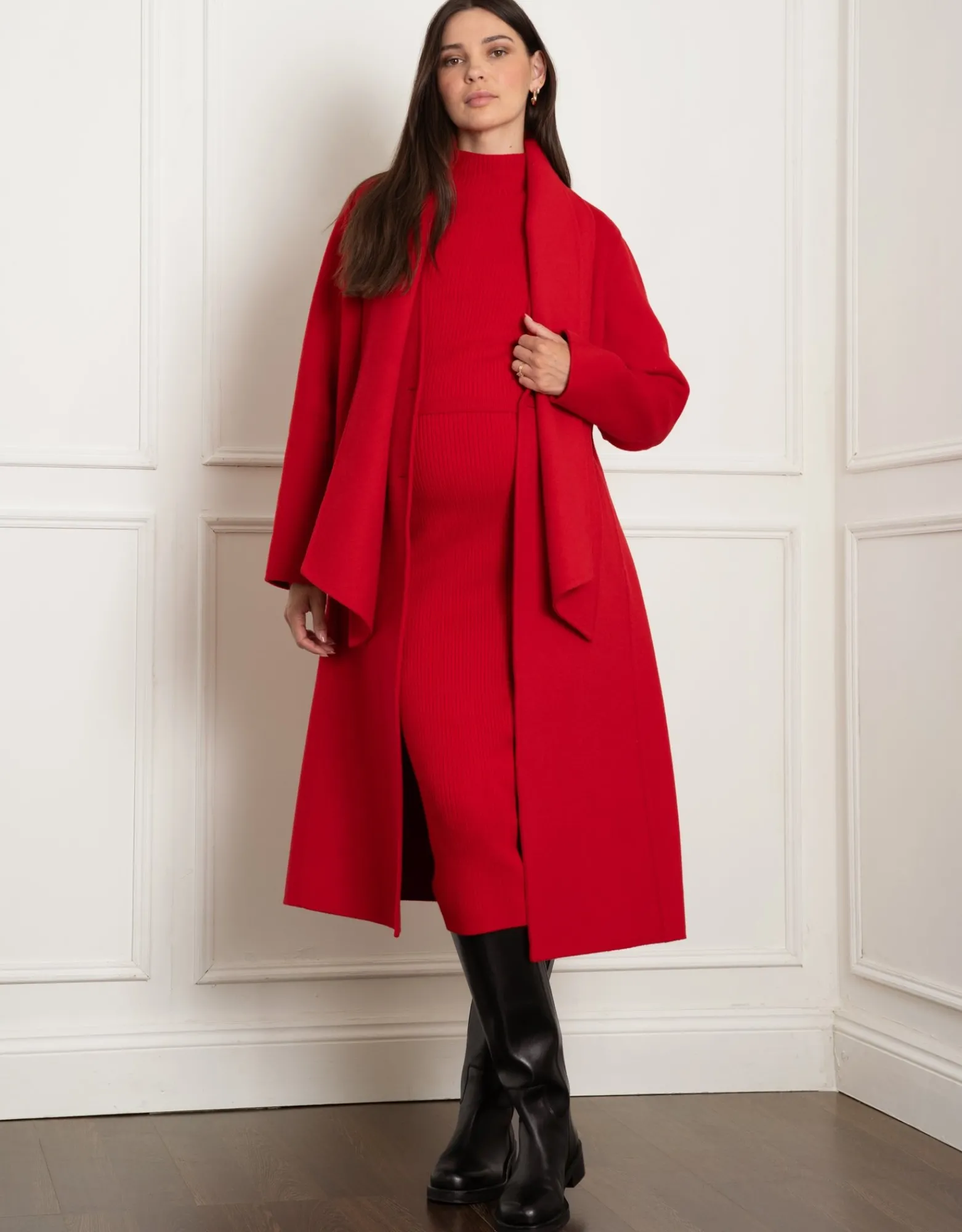 Shop Dell | Double-Breasted Wool Maternity Coat with Tie Coats & Jackets | Coats & Jackets