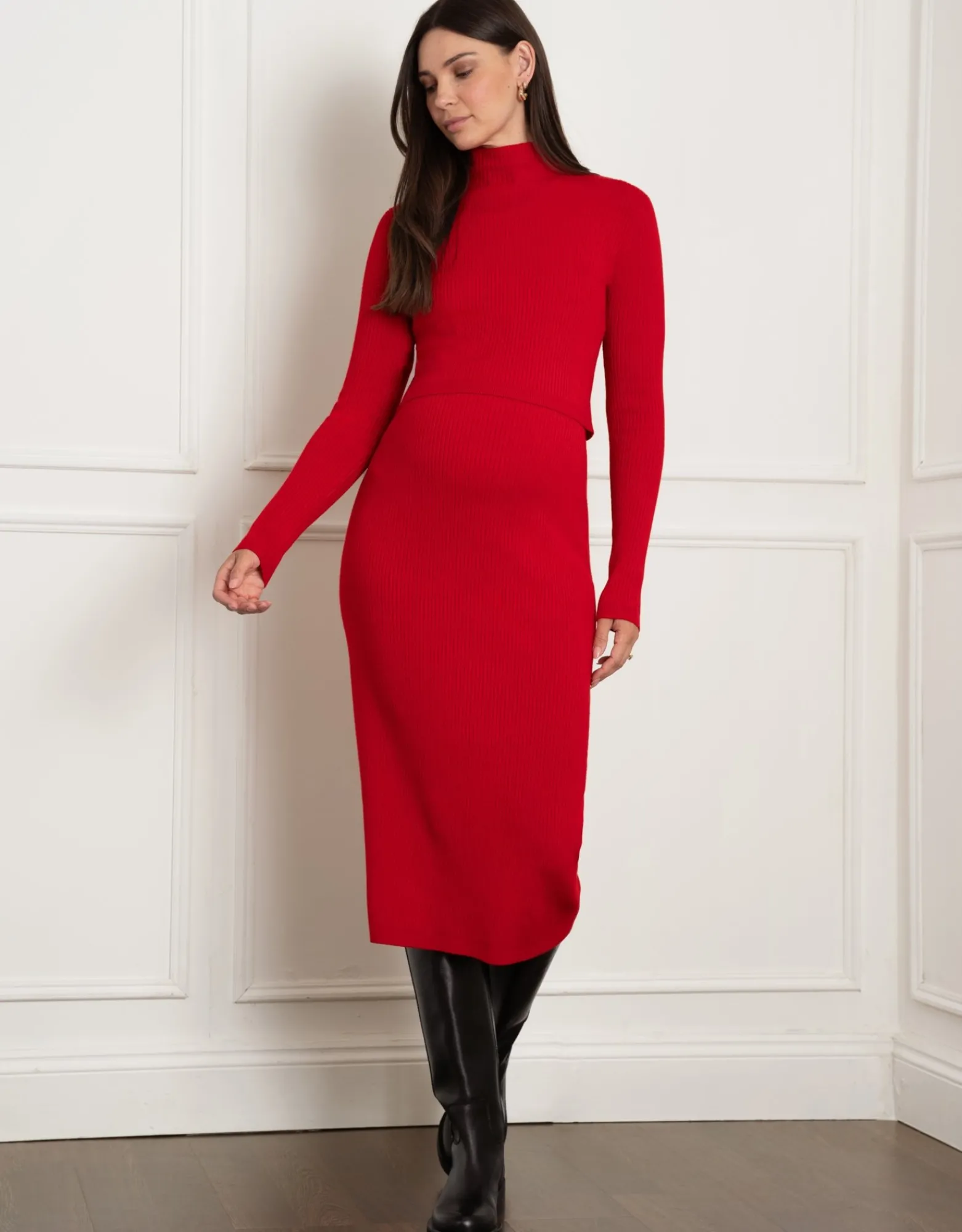 Cheap Grazia | Rib Knit Maternity & Nursing Dress Dresses | Dresses