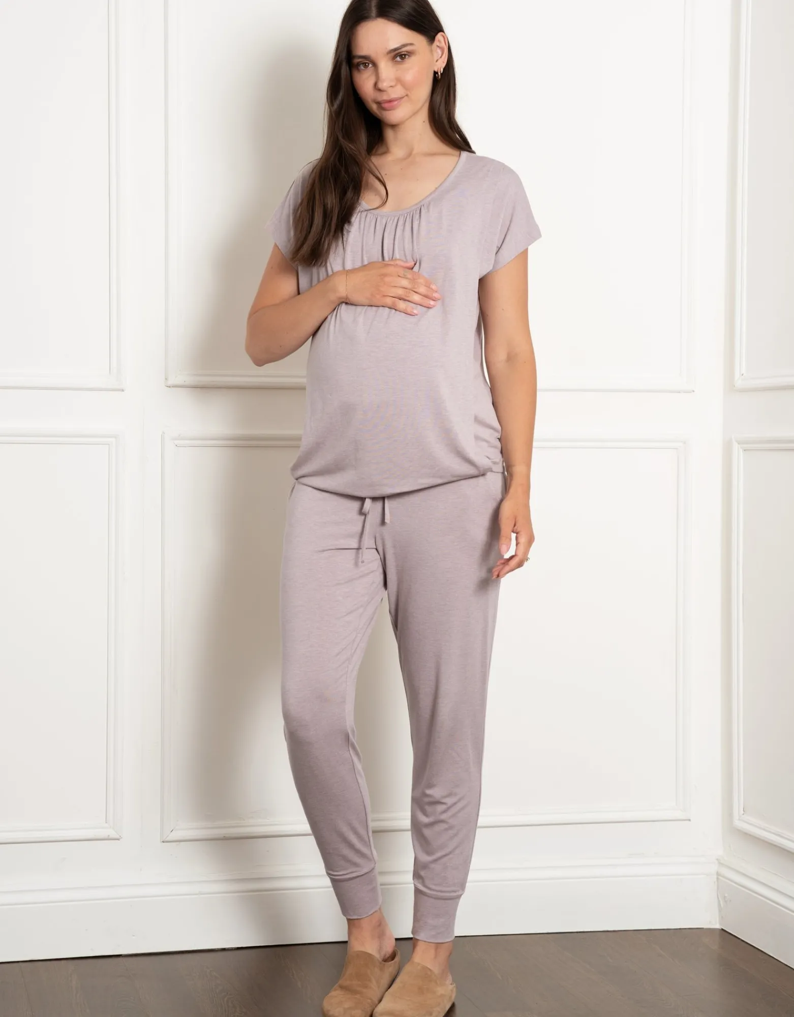 Shop Karen | 2-Piece Short Sleeve Maternity & Nursing Loungewear Loungewear | Sleepwear