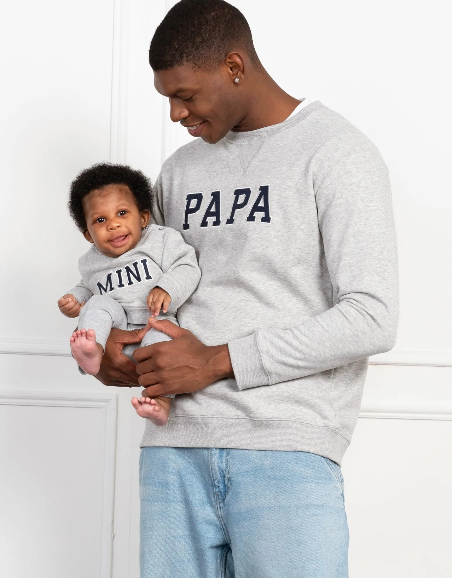 Fashion Kevin | Cotton Blend Papa & Mini Sweatshirts Menswear