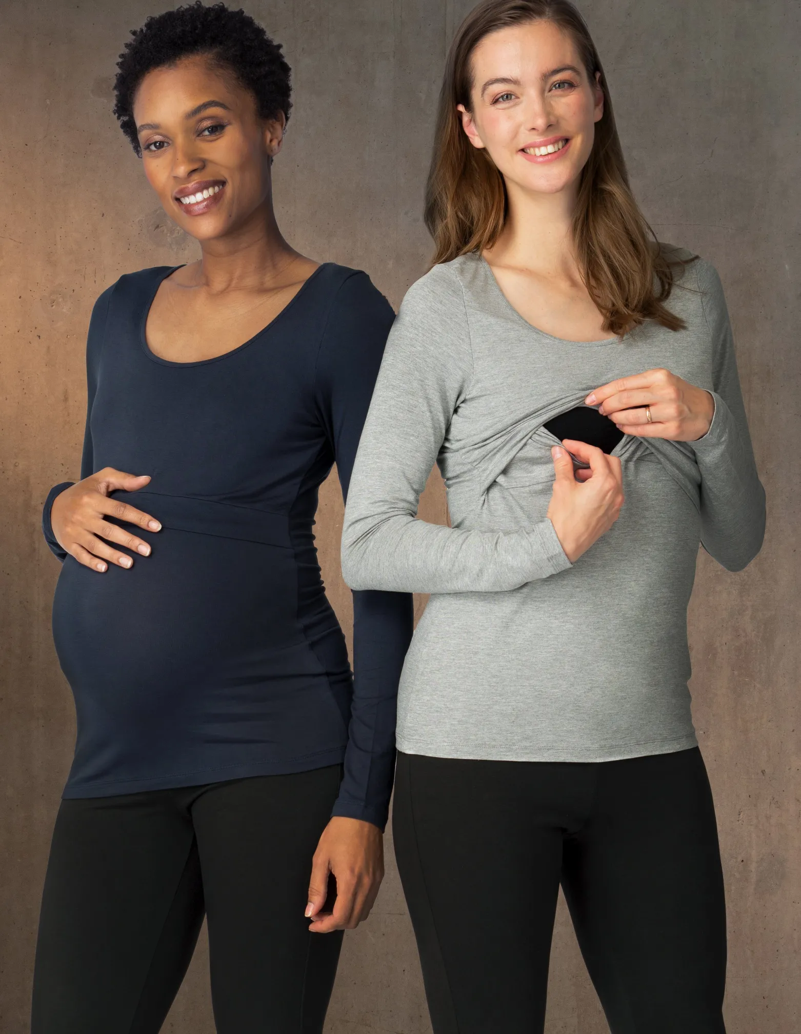 Store Laina | Twin Pack Maternity & Nursing Tops u2013 Navy & Grey Essentials | Kits & Sets