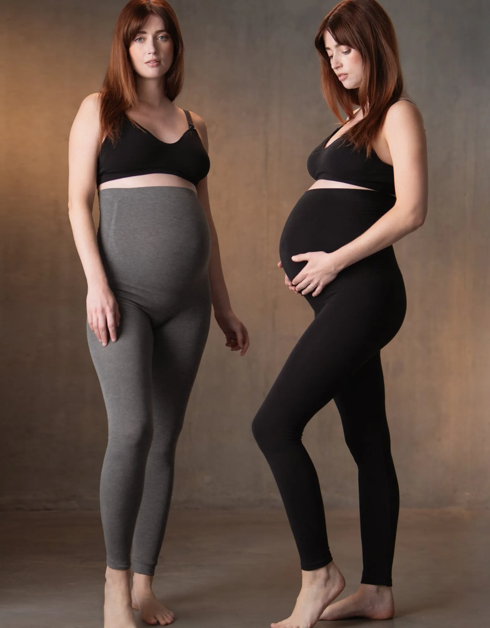 Cheap Leggings | Twin Pack Bamboo Maternity Leggings u2013 Black & Grey Leggings