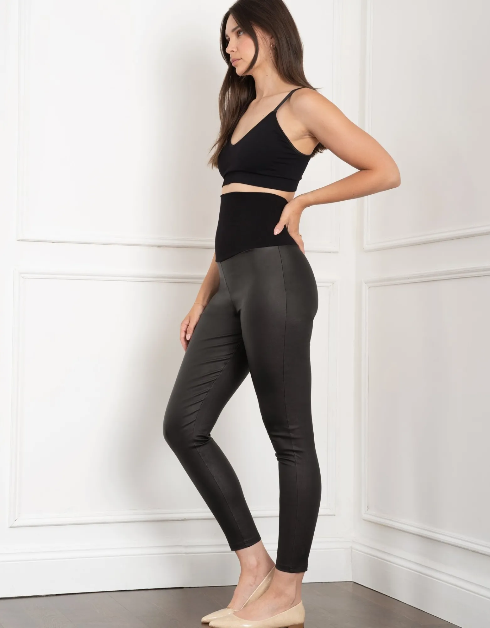 Best Sale Lexes | Post-Maternity Coated Legging Leggings | Trousers & Skirts