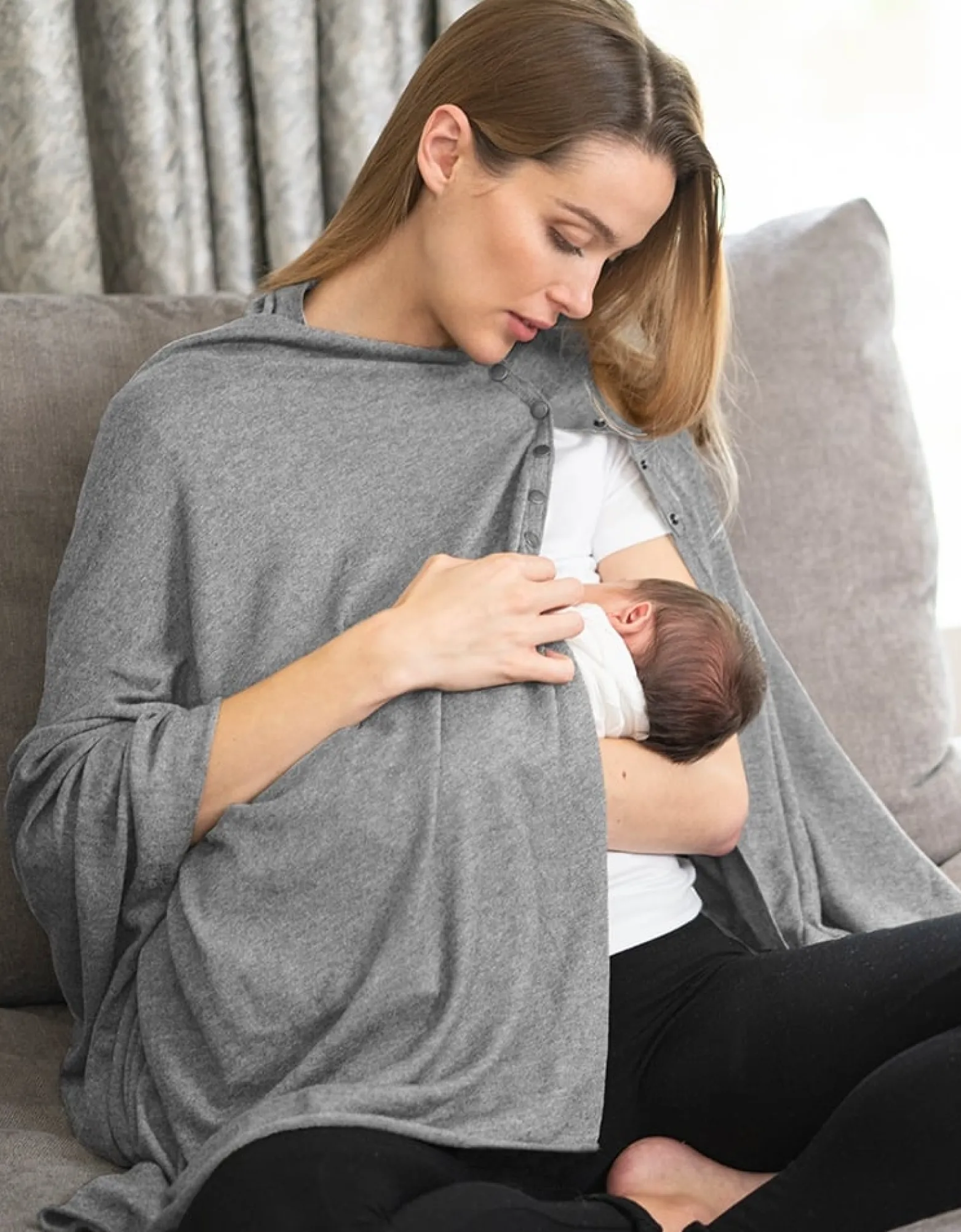 New Madison | Grey Nursing Cover Maternity Shawl Jumpers & Sweaters | Loungewear