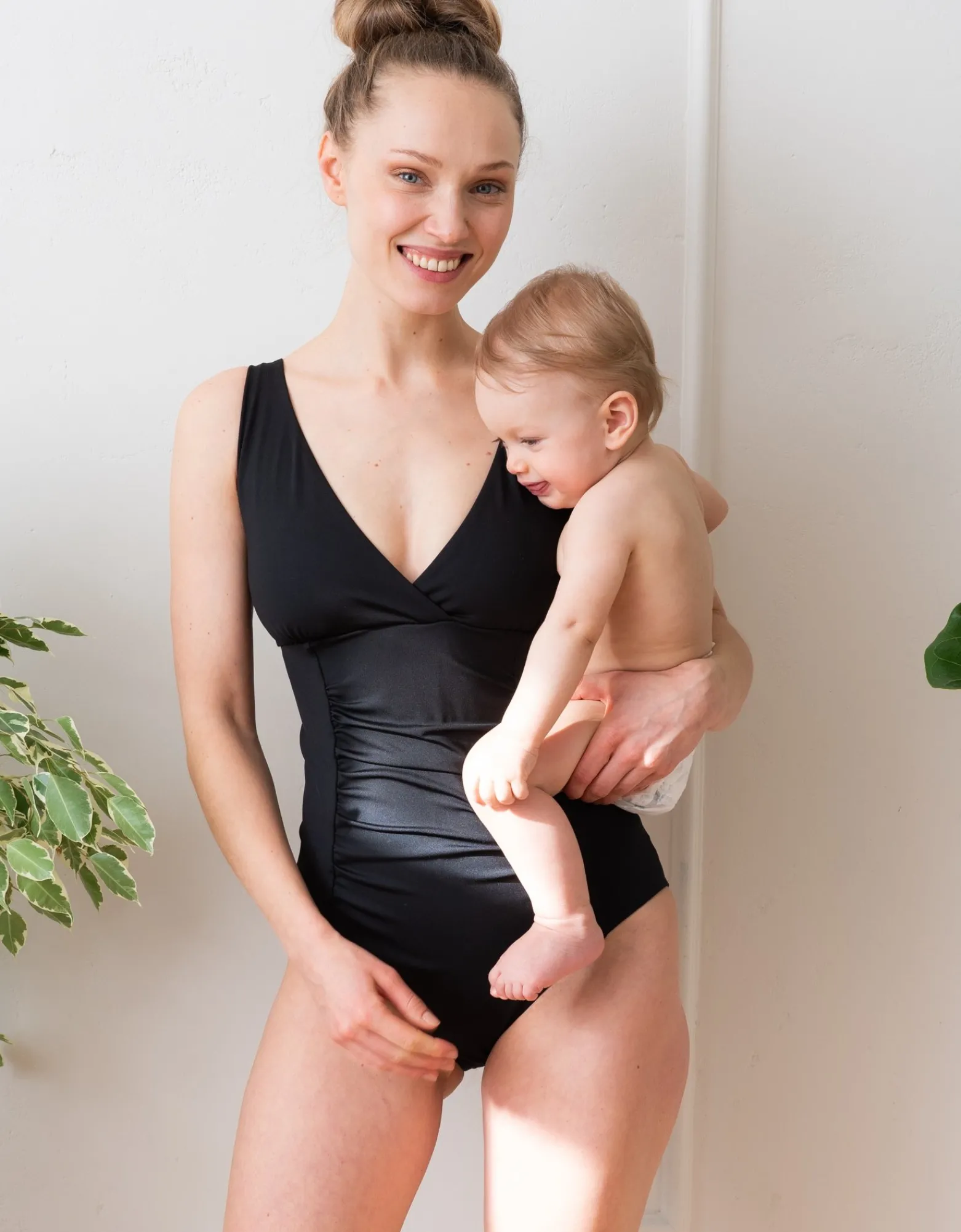 Discount Malibu | Black Post Maternity Shaping Swimsuit Swimwear