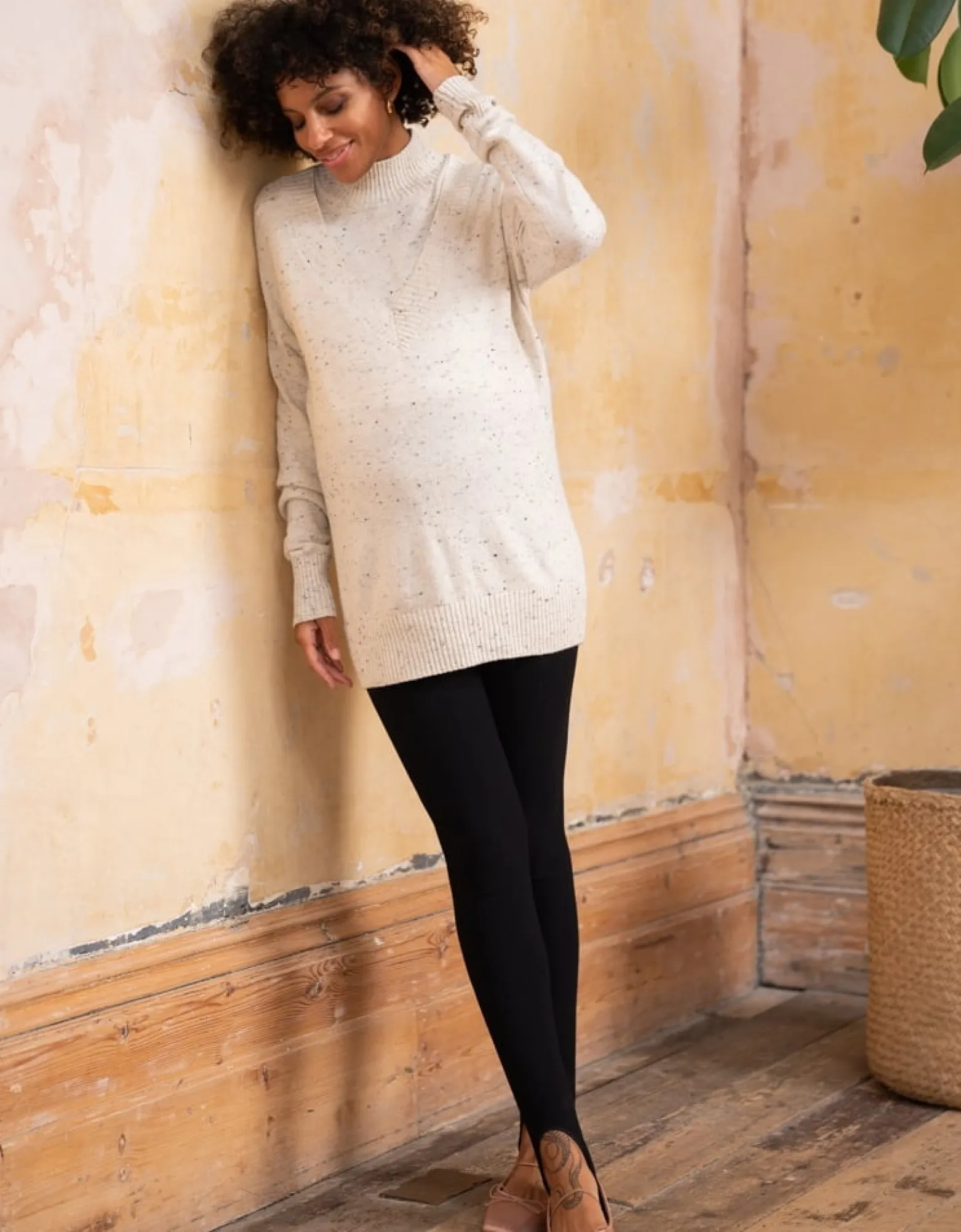 Fashion Merle | Layered Cotton Blend Maternity & Nursing Sweater Jumpers & Sweaters | Hoodies & Tops