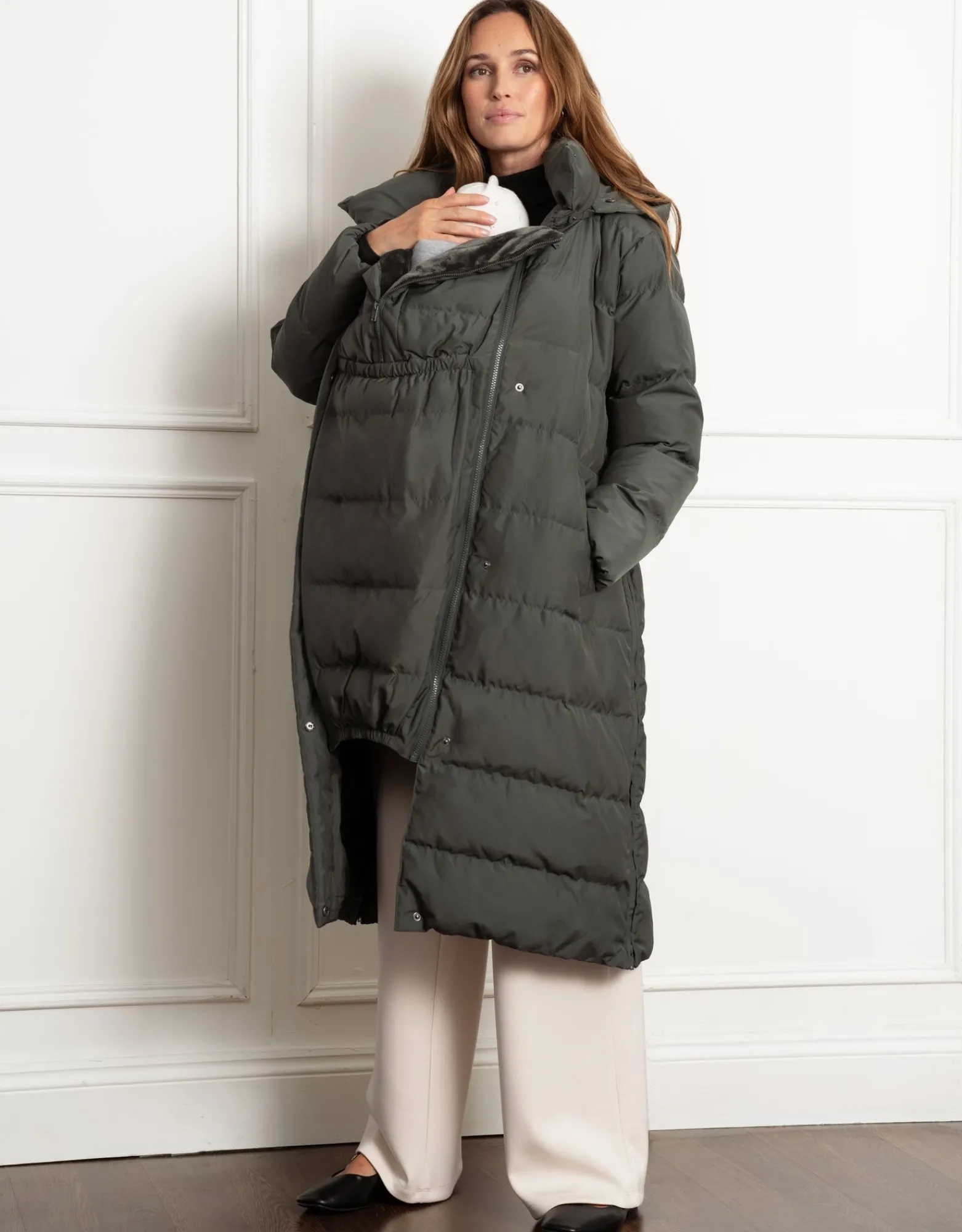 Shop Monika | Belted Maternity & Babywearing Puffer Coat Coats & Jackets | Coats & Jackets