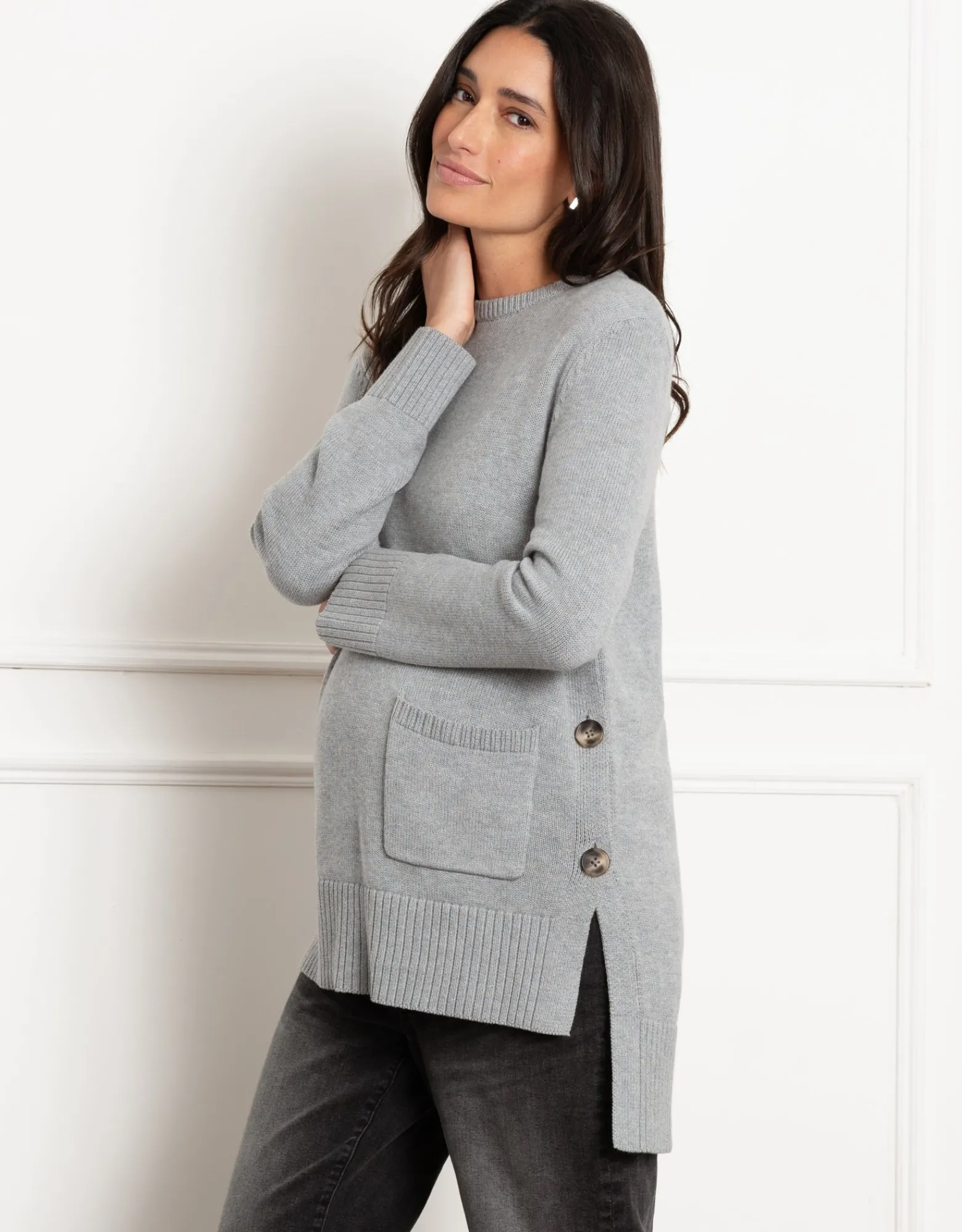 Online Naxos | Crew Neck Maternity & Nursing Knit Sweater Jumpers & Sweaters | Hoodies & Tops