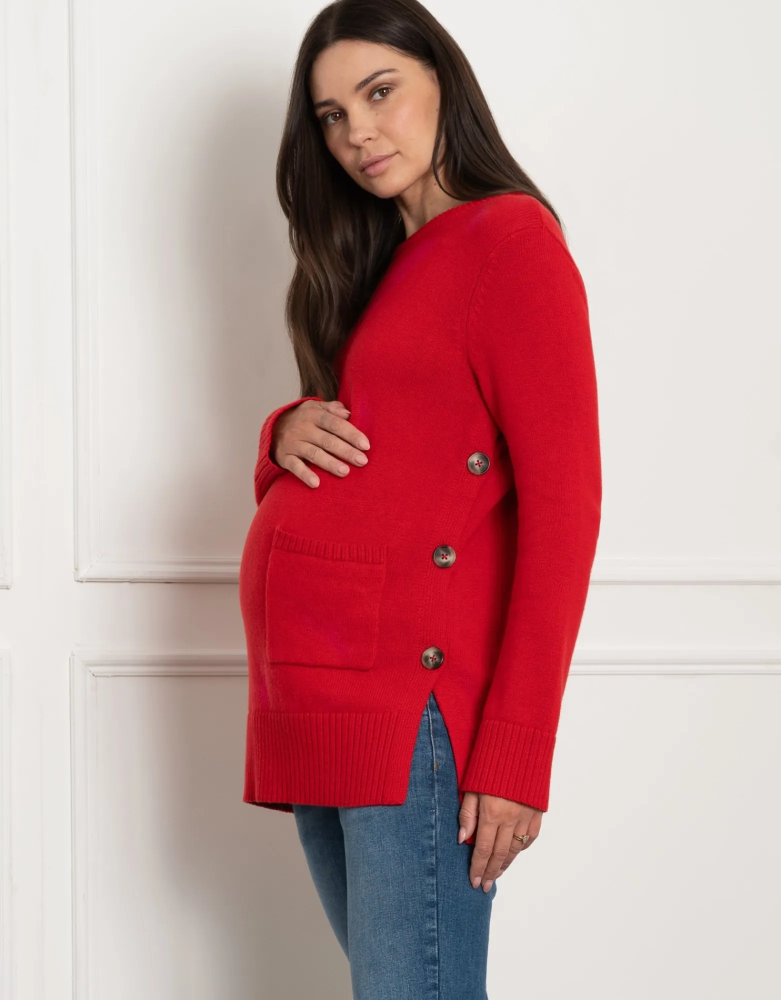 Online Naxos | Crew Neck Maternity & Nursing Knit Sweater Jumpers & Sweaters | Hoodies & Tops