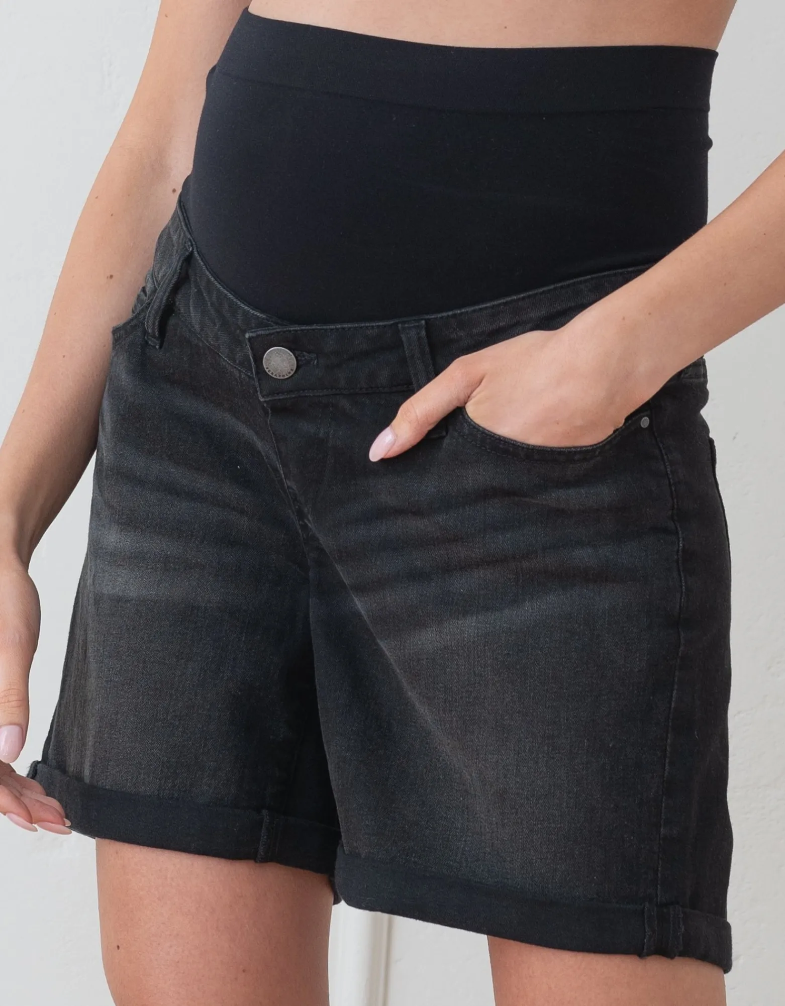 Fashion Niro | Over Bump Maternity Shorts Jeans