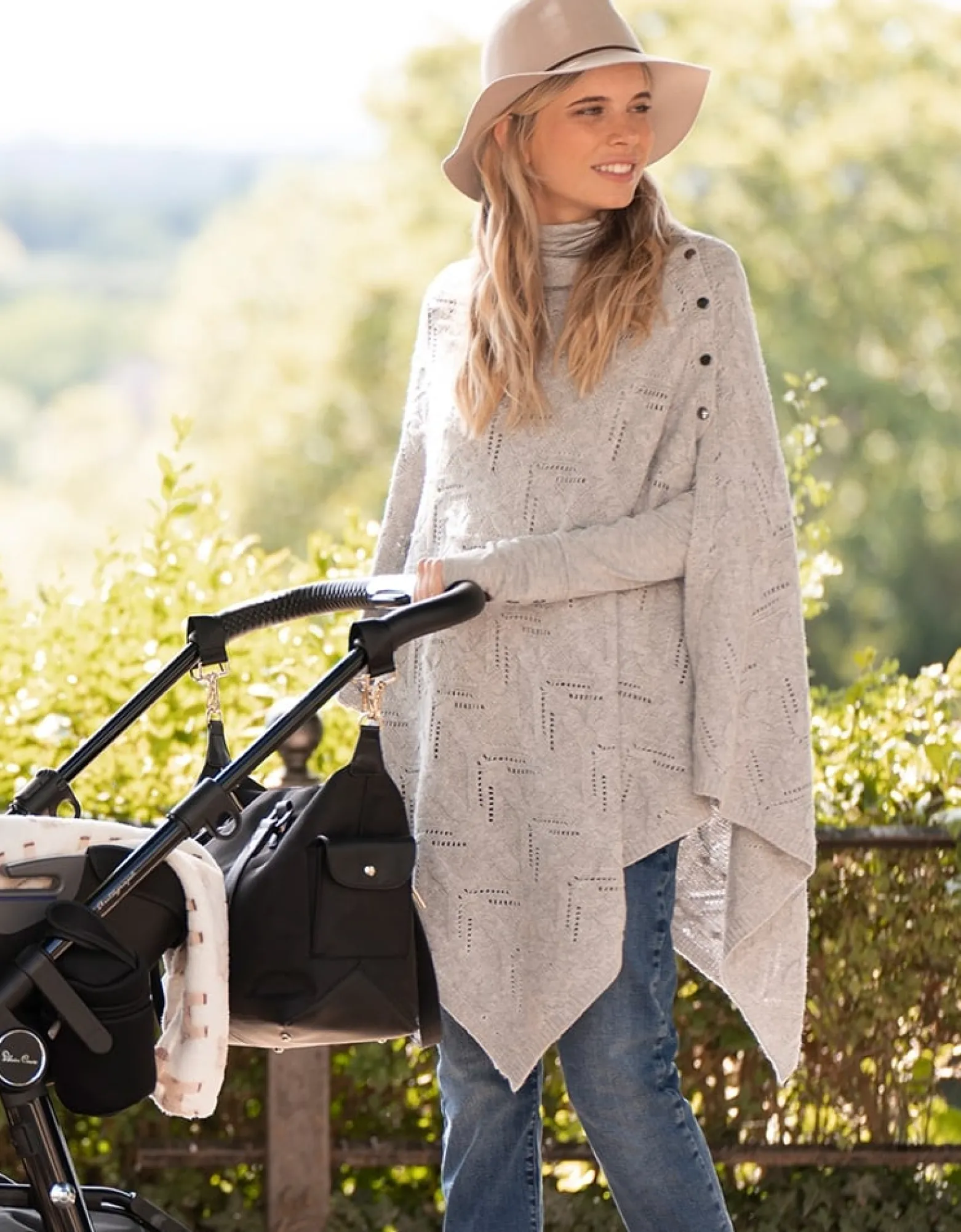 Shop Nylah | Grey Cable Knit Nursing Cover Jumpers & Sweaters | Tops