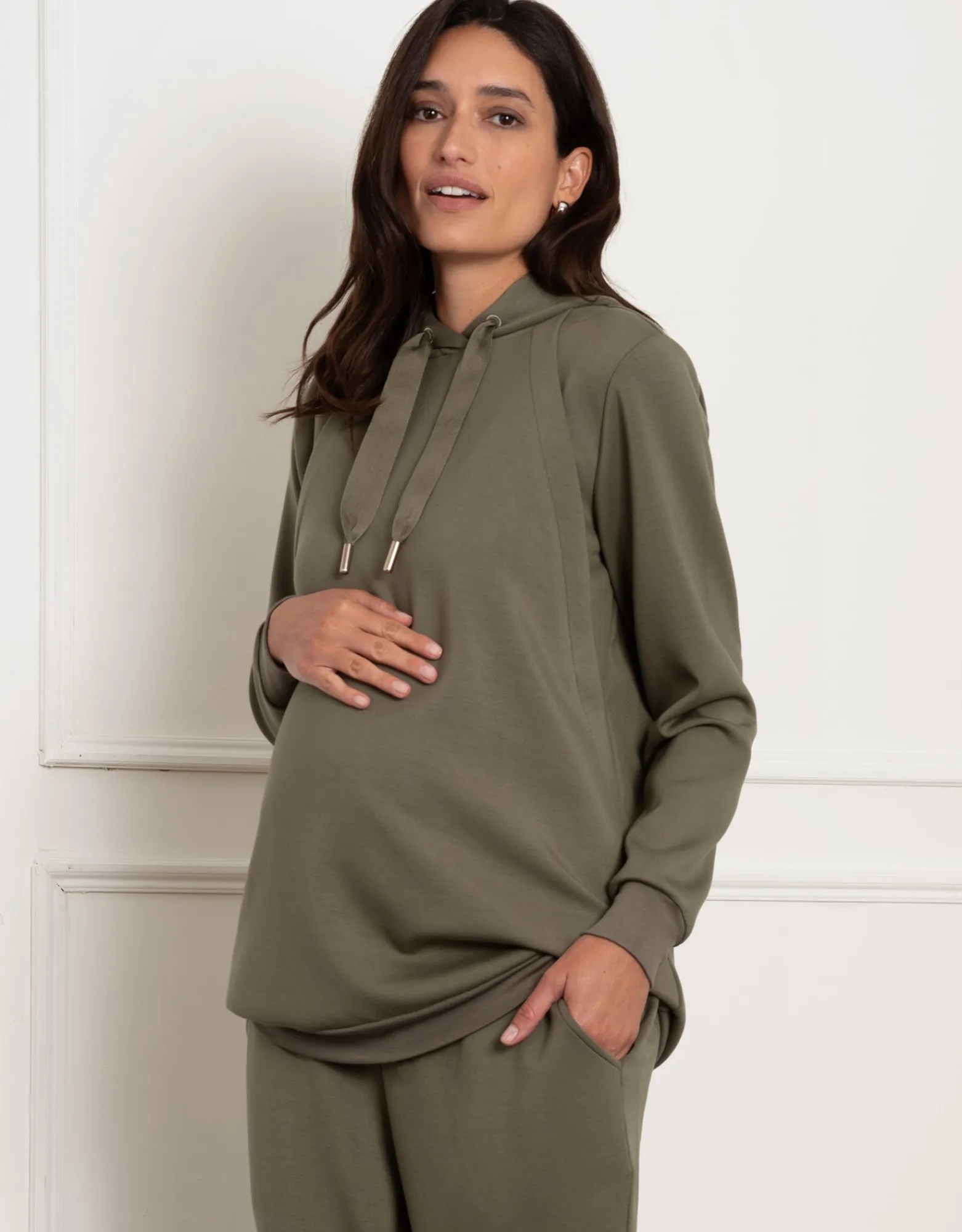 Sale Perdita | Super-Soft Maternity Hoodie with Nursing Zips Essentials | Loungewear