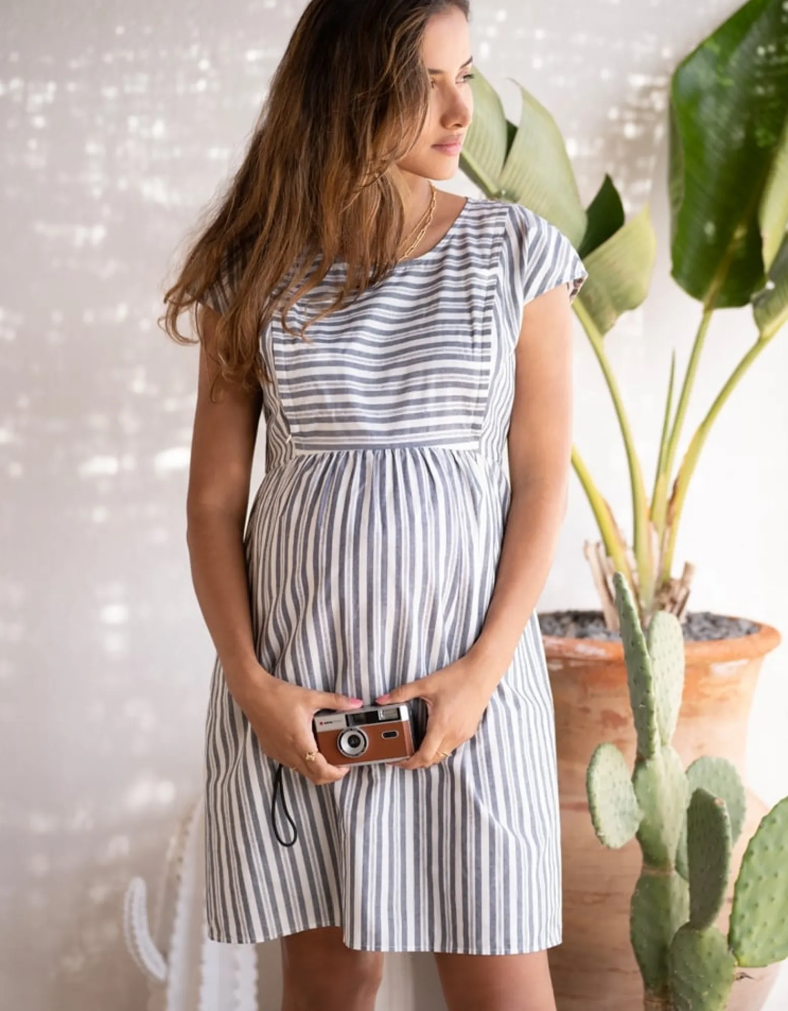 Best Sale Presley | Cotton Stripe Maternity & Nursing Dress Dresses | Dresses