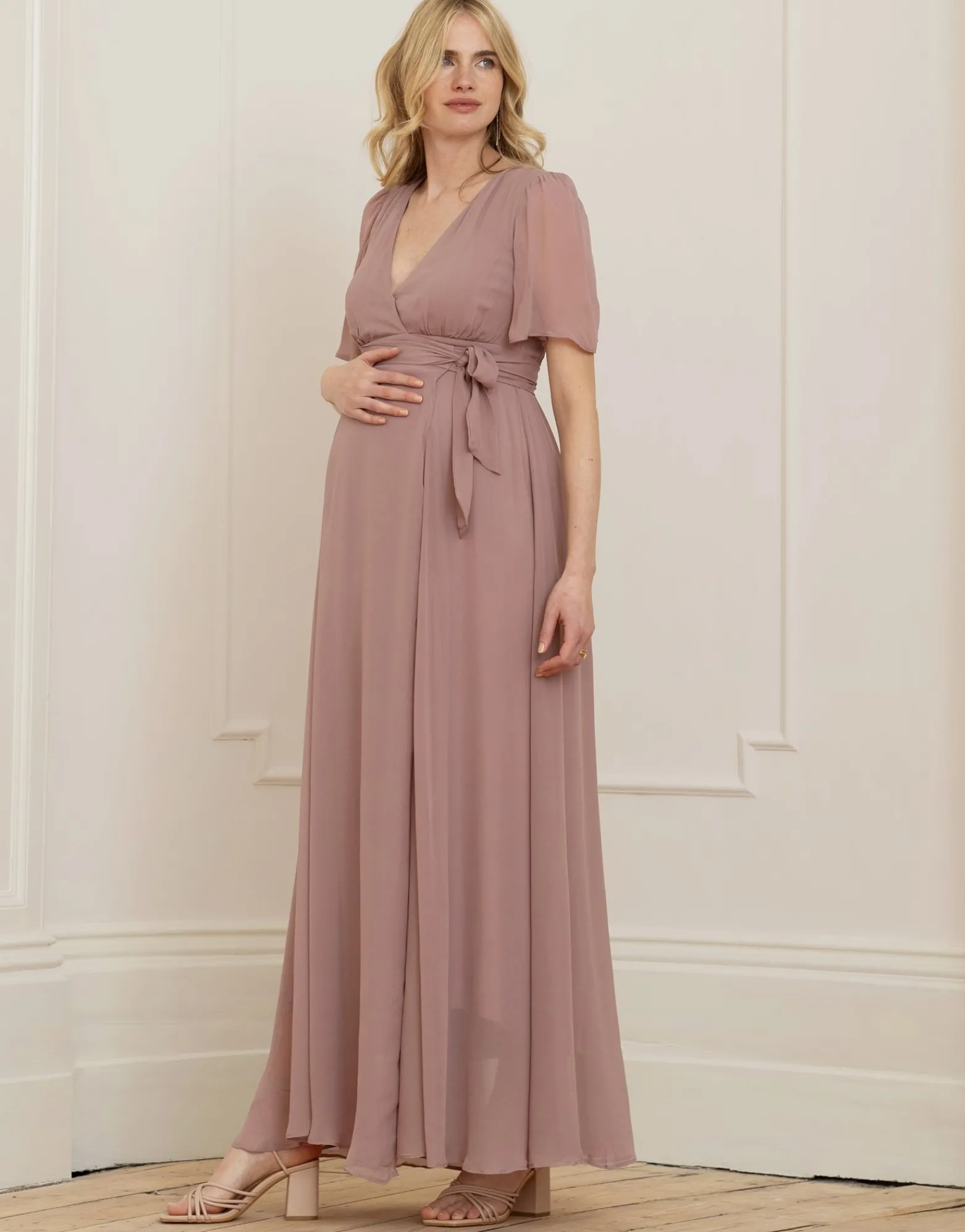 Best Sale Renae | Mauve Maxi Maternity & Nursing Wrap Dress Formal Dresses