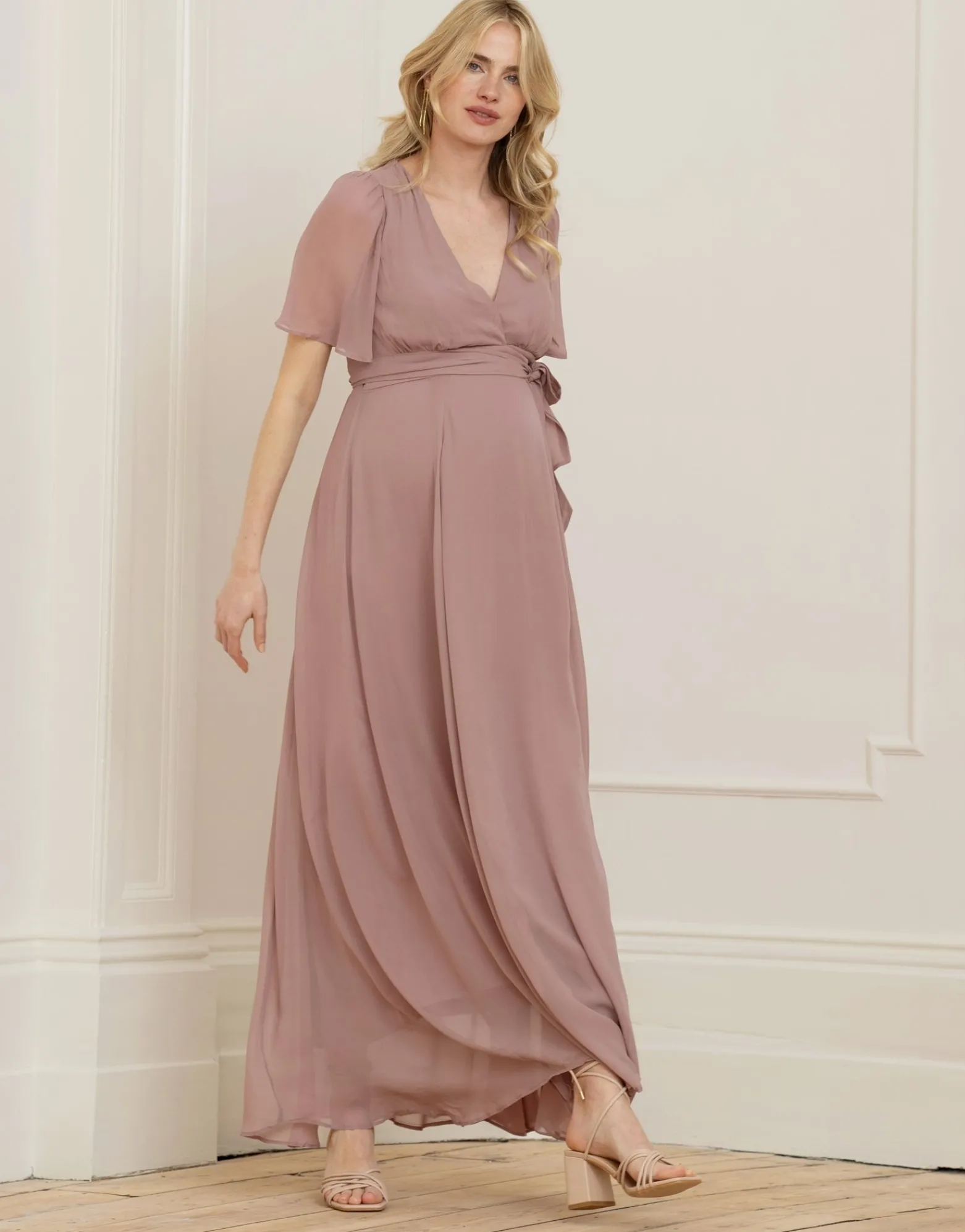 Best Sale Renae | Mauve Maxi Maternity & Nursing Wrap Dress Formal Dresses