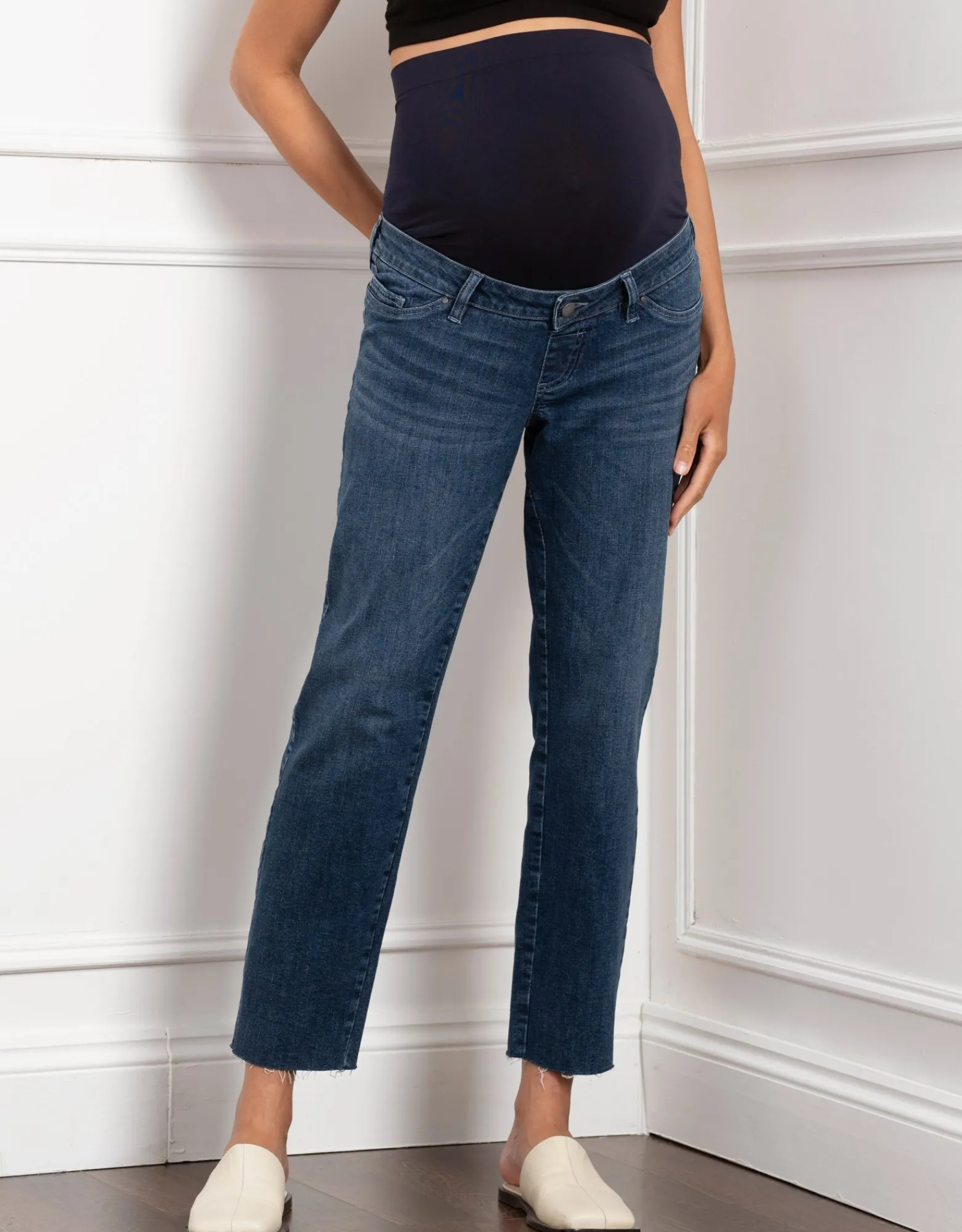 Sale Ryder | Organic Tapered Frayed Hem Maternity Jeans Jeans