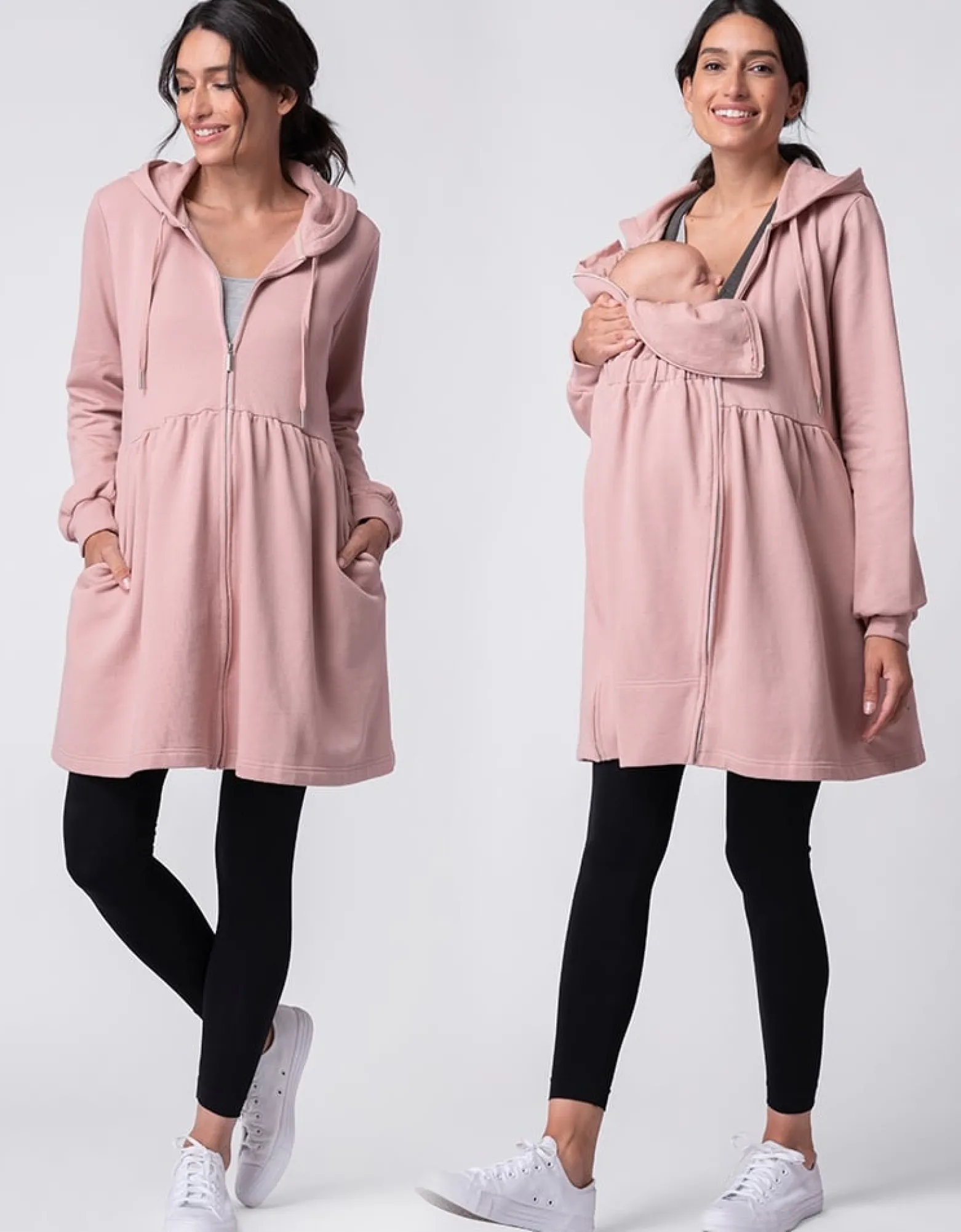 Flash Sale Shelby | Pink 3 in 1 Maternity & Babywearing Hoodie Tunic Tops | Hoodies & Tops