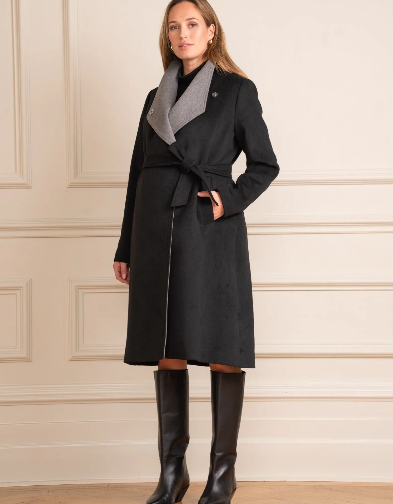 Store Sierra | Wool Blend Wrap Maternity Coat Coats & Jackets | Coats & Jackets