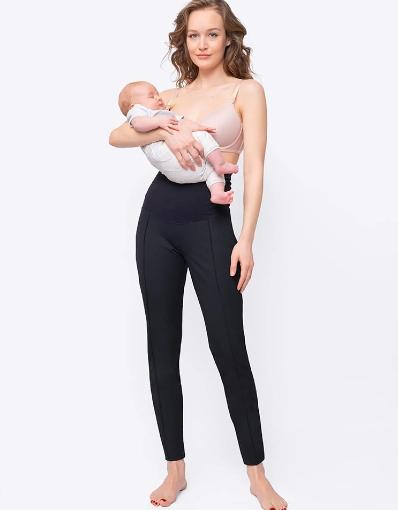 Clearance Tiona | Black Post Maternity Shaping Pants Trousers & Skirts